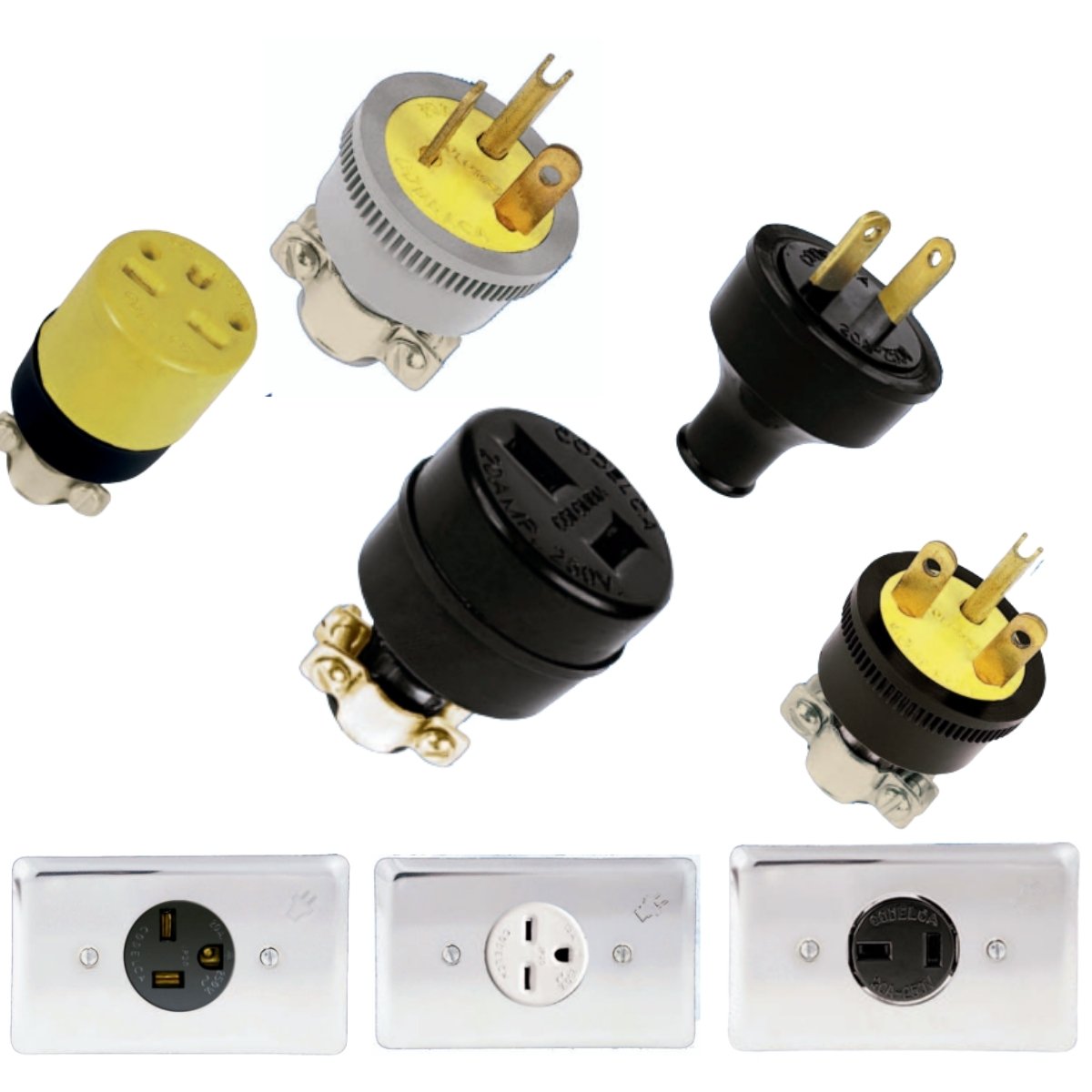 Clavijas y Tomas Industriales Estándar (20A250V~)