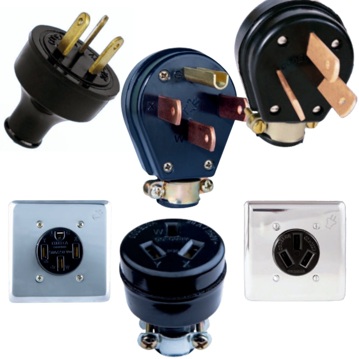 Clavijas y Tomas Trifilares (20A250V~ y 50A250V~)