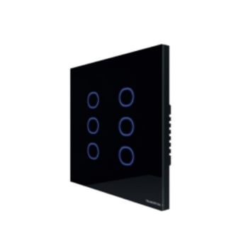 Interruptor touch smart o táctil inteligente de 6 canales blanco y negro