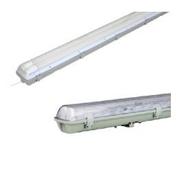 Chasis hermético precableado para tubos T8 o T5 marca VCP Ecolighting