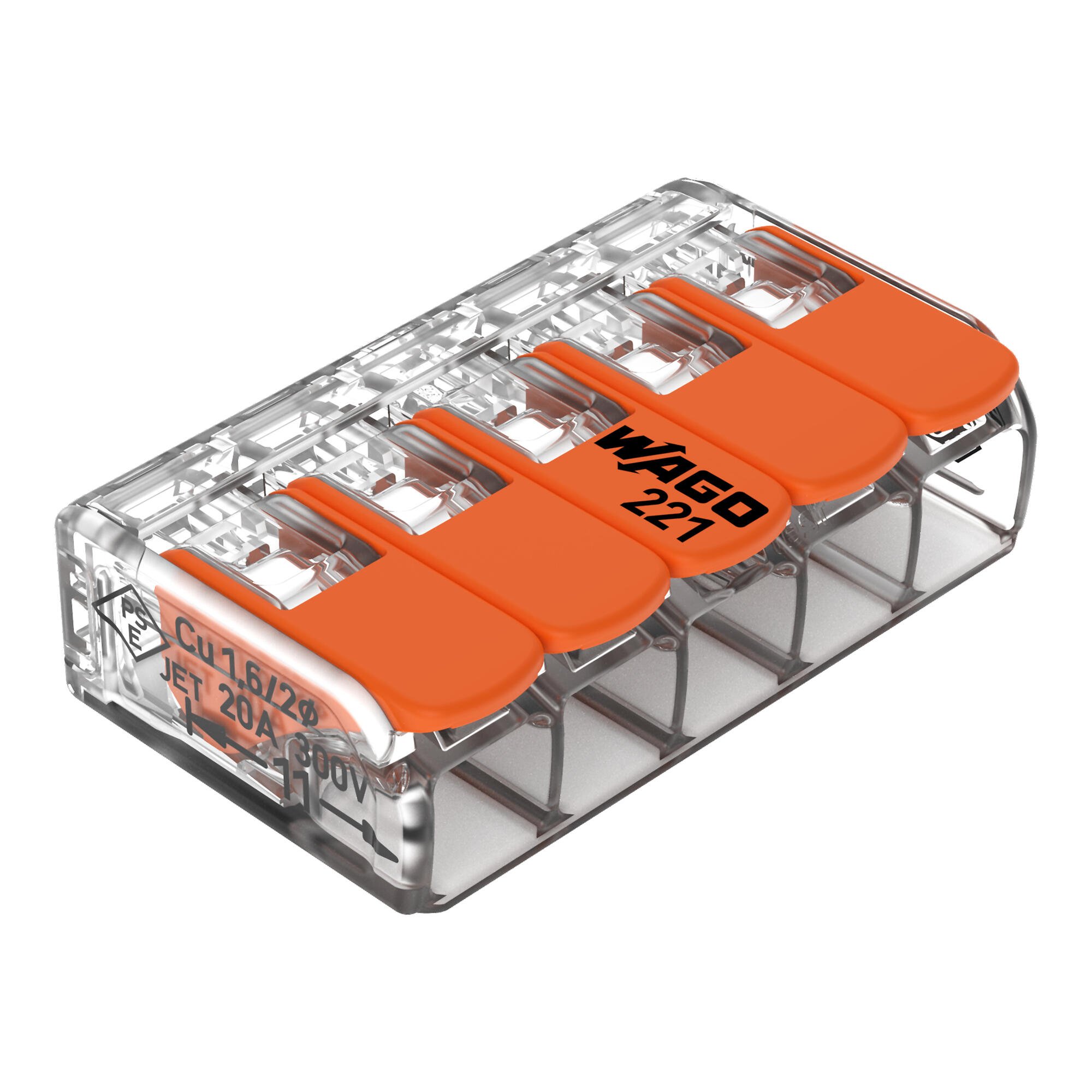 Conector  de conexión WAGO COMPACT 221-415 para 5 conductores