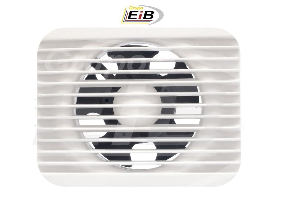 Extractor importado de 4" con rejilla, 90 cfm de caudal, 43 db de ruido, 110V de tensión y 2400 RPM.